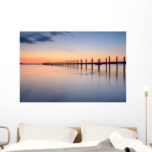 Jetty at Sunset Wall Mural