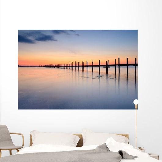 Jetty at Sunset Wall Mural