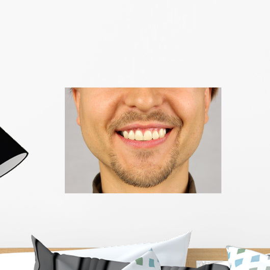 Male Mouth with Smile Wall Mural