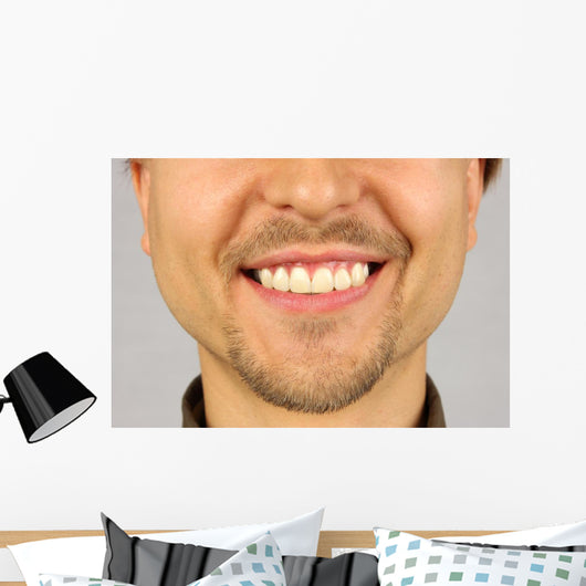 Male Mouth with Smile Wall Mural