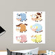 cute animal set Wall Decal