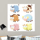 cute animal set Wall Decal