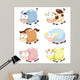 cute animal set Wall Decal