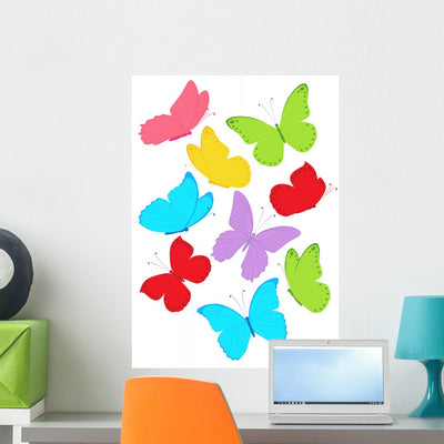 Butterflies Wall Decal shown on a wall
