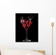 Red Cocktail Splashing Into Glass on Black Wall Mural