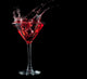 Red Cocktail Splashing Into Glass on Black Wall Mural