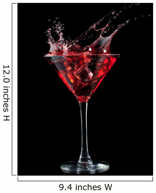 Red Cocktail Splashing Into Glass on Black Wall Mural