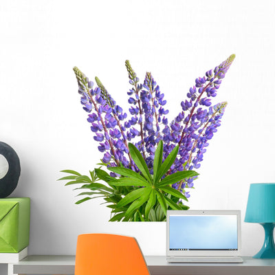 Wild Lupines Wall Decal shown on a wall