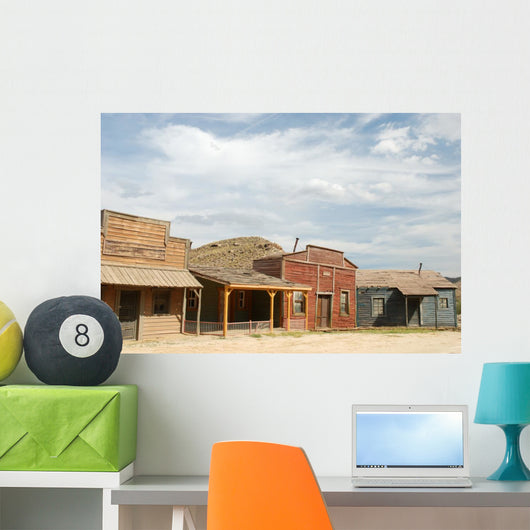 Wooden buildings in an old American western town Wall Mural