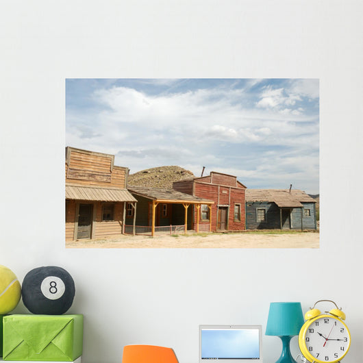 Wooden buildings in an old American western town Wall Mural