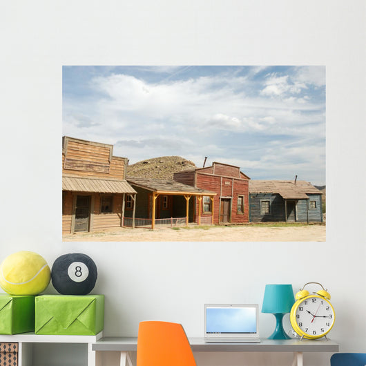 Wooden buildings in an old American western town Wall Mural