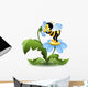Bee Blue Flower Wall Decal