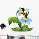 Bee Blue Flower Wall Decal