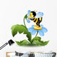 Bee Blue Flower Wall Decal