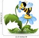 Bee Blue Flower Wall Decal