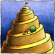 Man Pushing Big Ball Uphill Like Sisyphus Wall Mural