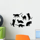 Seven Cat Silhouettes Wall Stickers