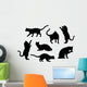 Seven Cat Silhouettes Wall Stickers