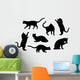 Seven Cat Silhouettes Wall Stickers