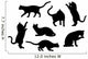 Seven Cat Silhouettes Wall Stickers