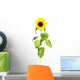 Tall Leafy Sunflower Wall Decal