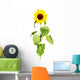 Tall Leafy Sunflower Wall Decal