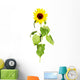 Tall Leafy Sunflower Wall Decal