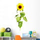 Tall Leafy Sunflower Wall Decal