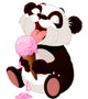 Panda eating ice cream Wall Decal