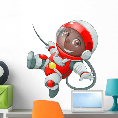 Astronaut shown on a wall
