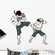 hand drawn Thai martial arts and muay thai boran Wall Decal