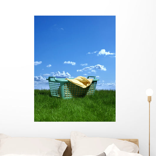 basket of clothes Wall Mural