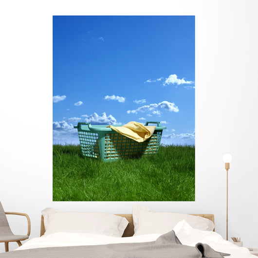 basket of clothes Wall Mural
