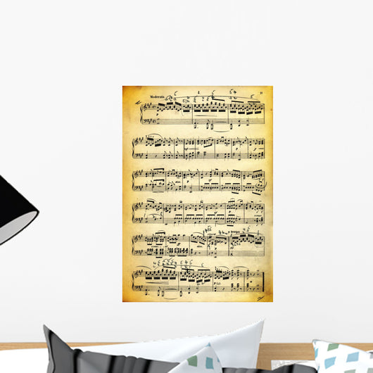 Vintage dirty music sheet and paper texture Wall Mural