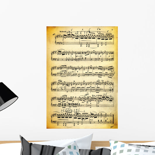 Vintage dirty music sheet and paper texture Wall Mural