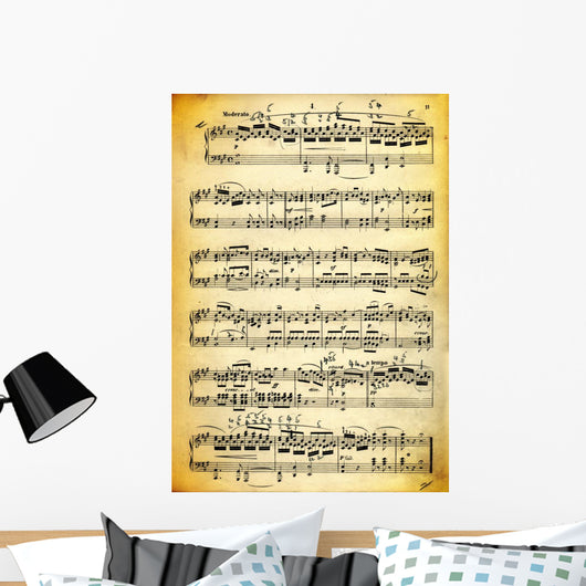 Vintage dirty music sheet and paper texture Wall Mural