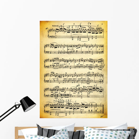 Vintage dirty music sheet and paper texture Wall Mural