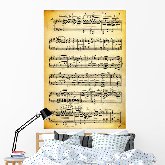 Vintage dirty music sheet and paper texture Wall Mural