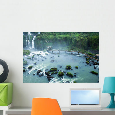 Iguassu Falls and Bridge from Brazilian Side Wall Decal shown on a wall