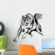 Vector Stylized Image of a Wolf Attacking Wall Decal