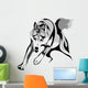 Vector Stylized Image of a Wolf Attacking Wall Decal