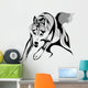 Vector Stylized Image of a Wolf Attacking Wall Decal