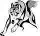 Vector Stylized Image of a Wolf Attacking Wall Decal