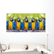 macaws sitting on log. Wall Mural