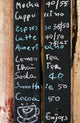 Handwritten Coffee Menu