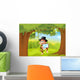 Monkey Holding Mirror Wall Mural