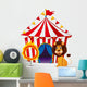 A Lion and a Fire Ring in Front of the Circus Tent Wall Decal