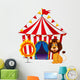 A Lion and a Fire Ring in Front of the Circus Tent Wall Decal