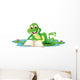 A Frog Lying While Reading a Book Wall Decal