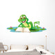 A Frog Lying While Reading a Book Wall Decal